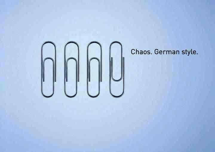 The Germans invented the paperclip, or at least were smart enough to patent it. 'Wer schreibt der bleibt'. He (who) writes remains.