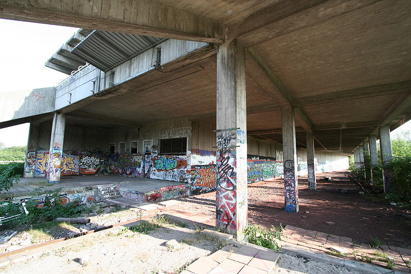 Some real graffiti at the S-bahn station Olympia Stadion. The S-bahn station is no longer used. So there you go.